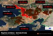 Στάχτη και αποκαΐδια στη Δυτική Αττική: Κάηκαν πάνω από 480.000 στρέμματα μέσα σε εννέα χρόνια