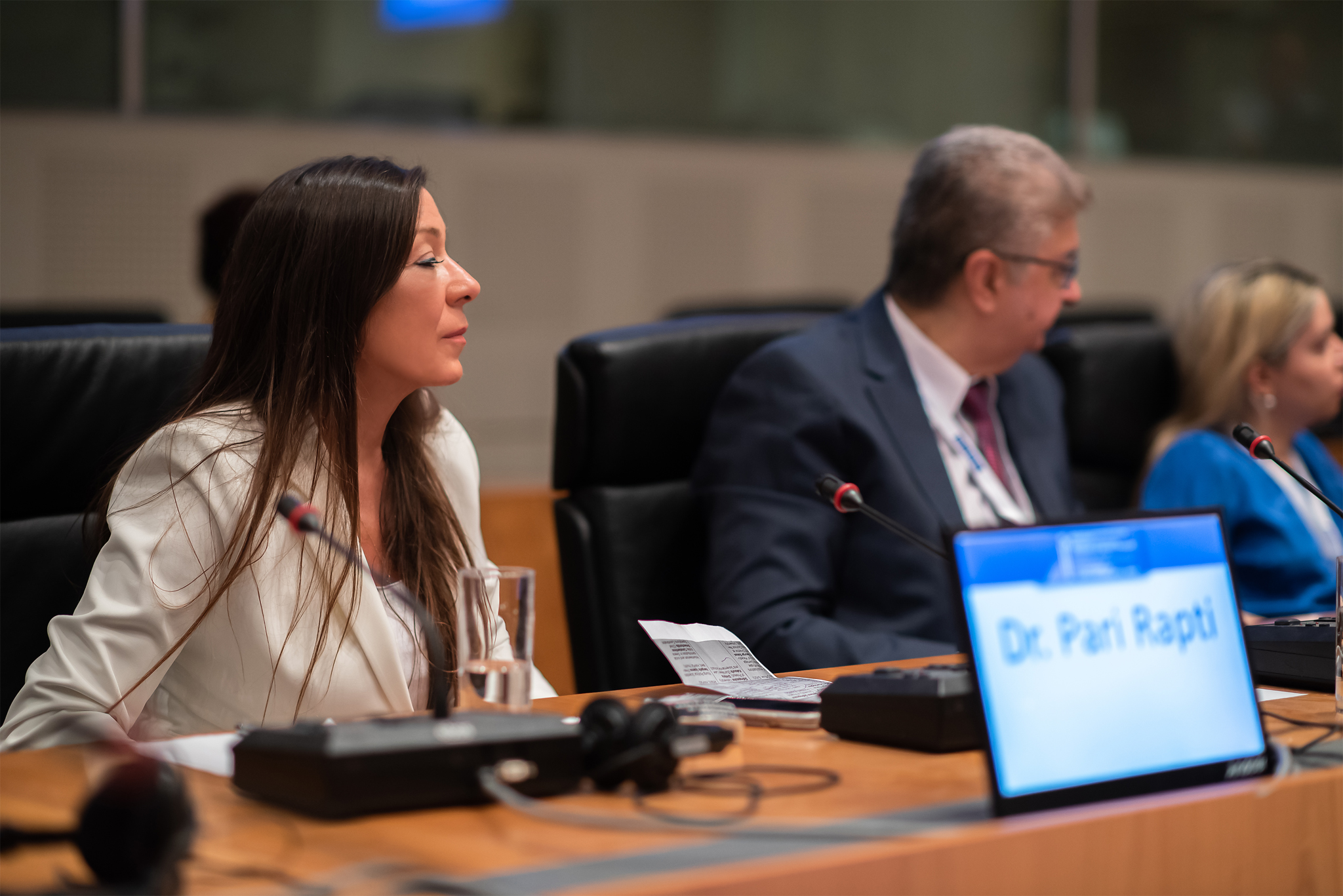 Προεδρείο Dr. Παρή Ράπτη και ο  Καθ. Κος. Αθανάσιος Βοζίκης