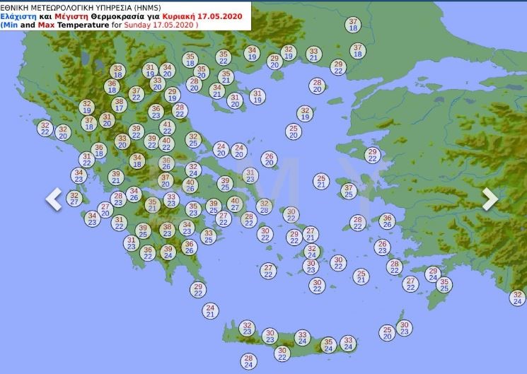 καιρός, θερμοκρασίες