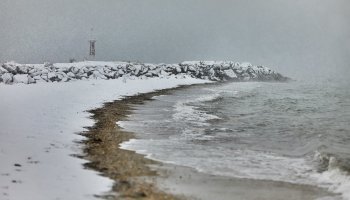 χιόνια, παραλία, καιρός