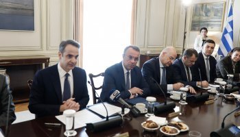 Ο Κυριάκος Μητσοτάκης στο υπουργικό συμβούλιο